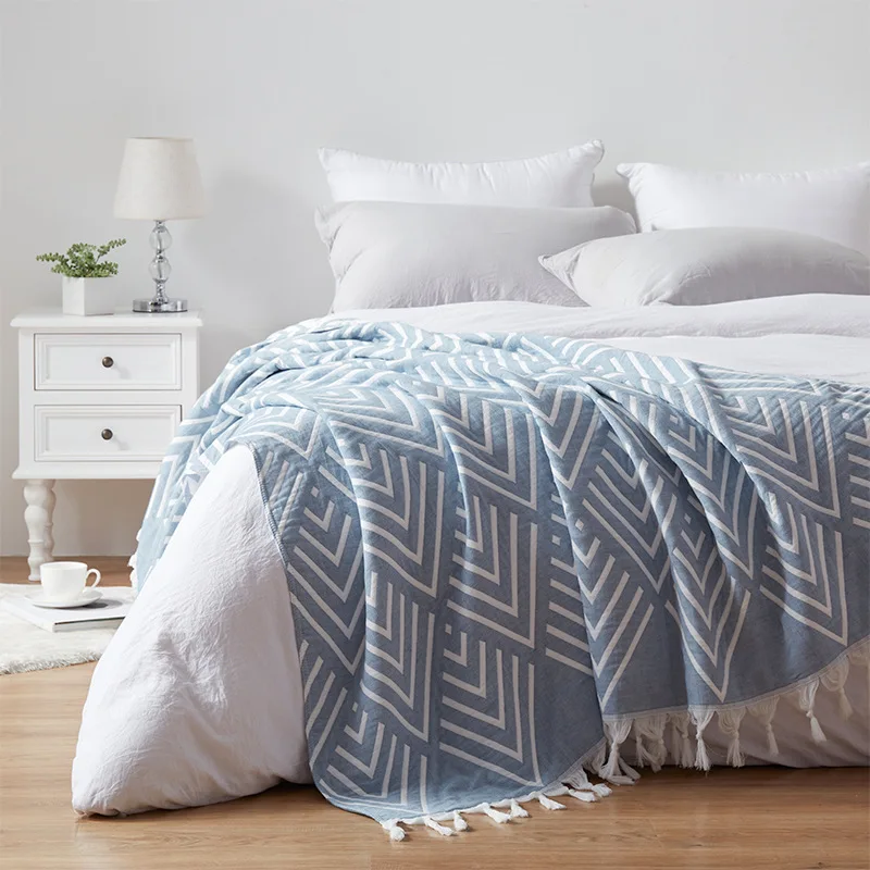 

Pure cotton jacquard gauze cover sofa blanket single double air conditioner quilt nap blanket towel quilt