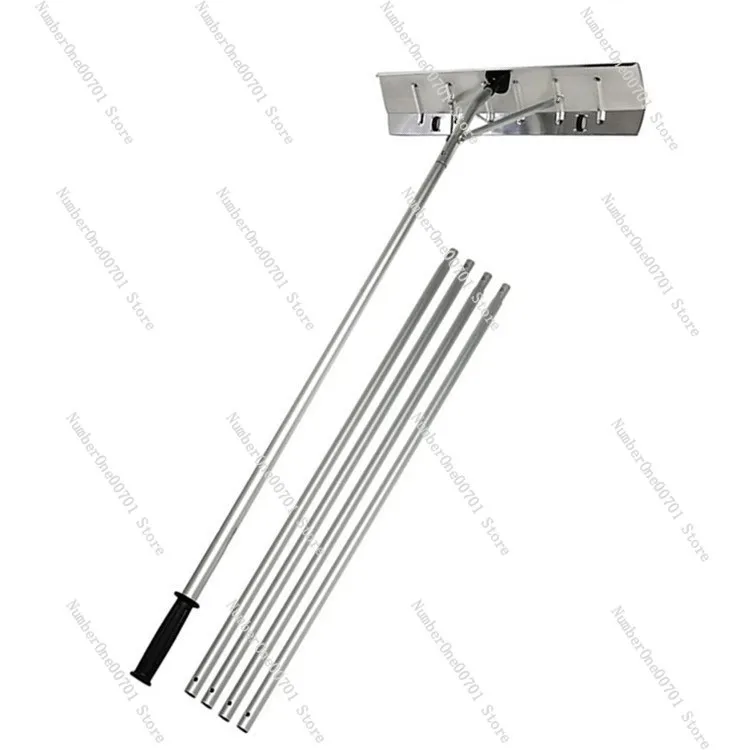 Lightweight Aluminum Roof Snow Rake with Wheels, Durable & Easy Push Design