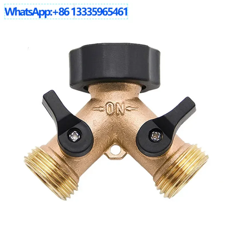 

5Pcs all-copper three-way ball valve American garden double-way ball valve garden Y-type ball valve, brass faucet splitter