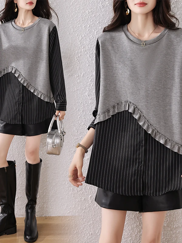 

Faionable Slim Fit женская футболка осень Sle базовый слой верхняя одежда повседневный воздушный хлопок дизайн с высокой талией Thi Long Sve