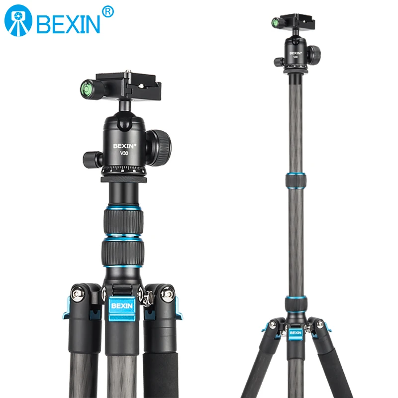 BEXIN travel Professional tripe lightweight Carbon Fiber monopod ballhead shooting Tripod stand for Canon Sony Nikon dslr camera