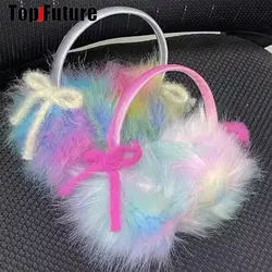 Women Harajuku Punk Y2K Girl Plush Warm Earmuffs Gothic Women's Lolita Warmer Muff Ear Cover fox fur  Colourful Headband GIFT