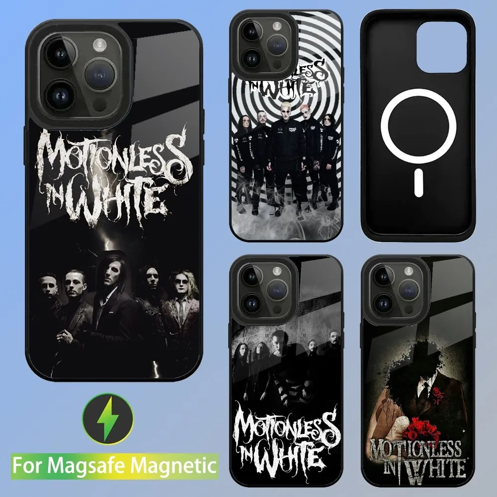 M-Motionless In White Phone Case For iPhone 16,15,14,13,12,11,Plus,Pro,Max Mini Magsafe Magnetic Wireless Charging