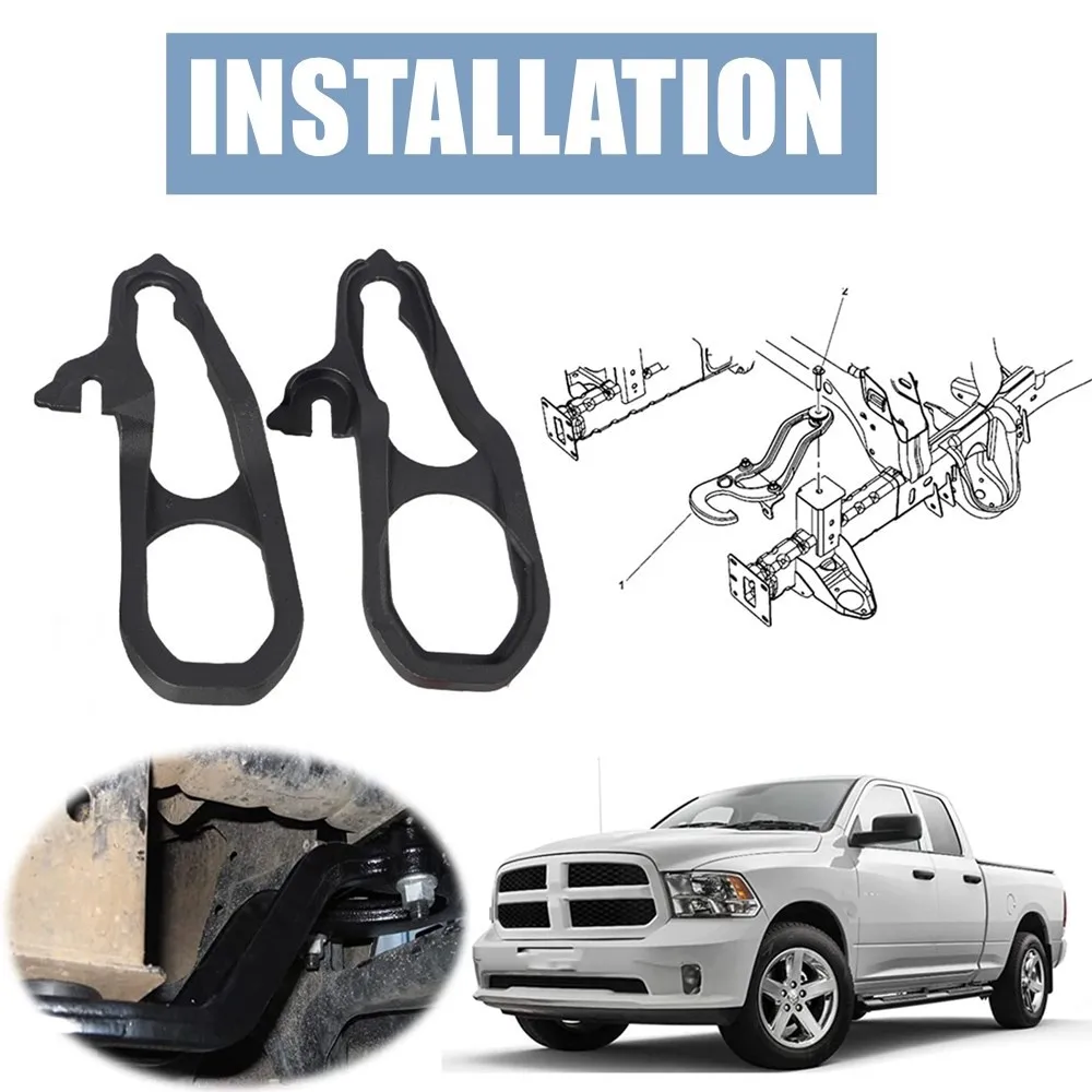 Car Heavy Front Tow Hooks Left & Right Kit For Dodge Ram 1500 DT with 3.6L 5.7L Engine 2019-2022 Replaces 82215268AB 68272945AB