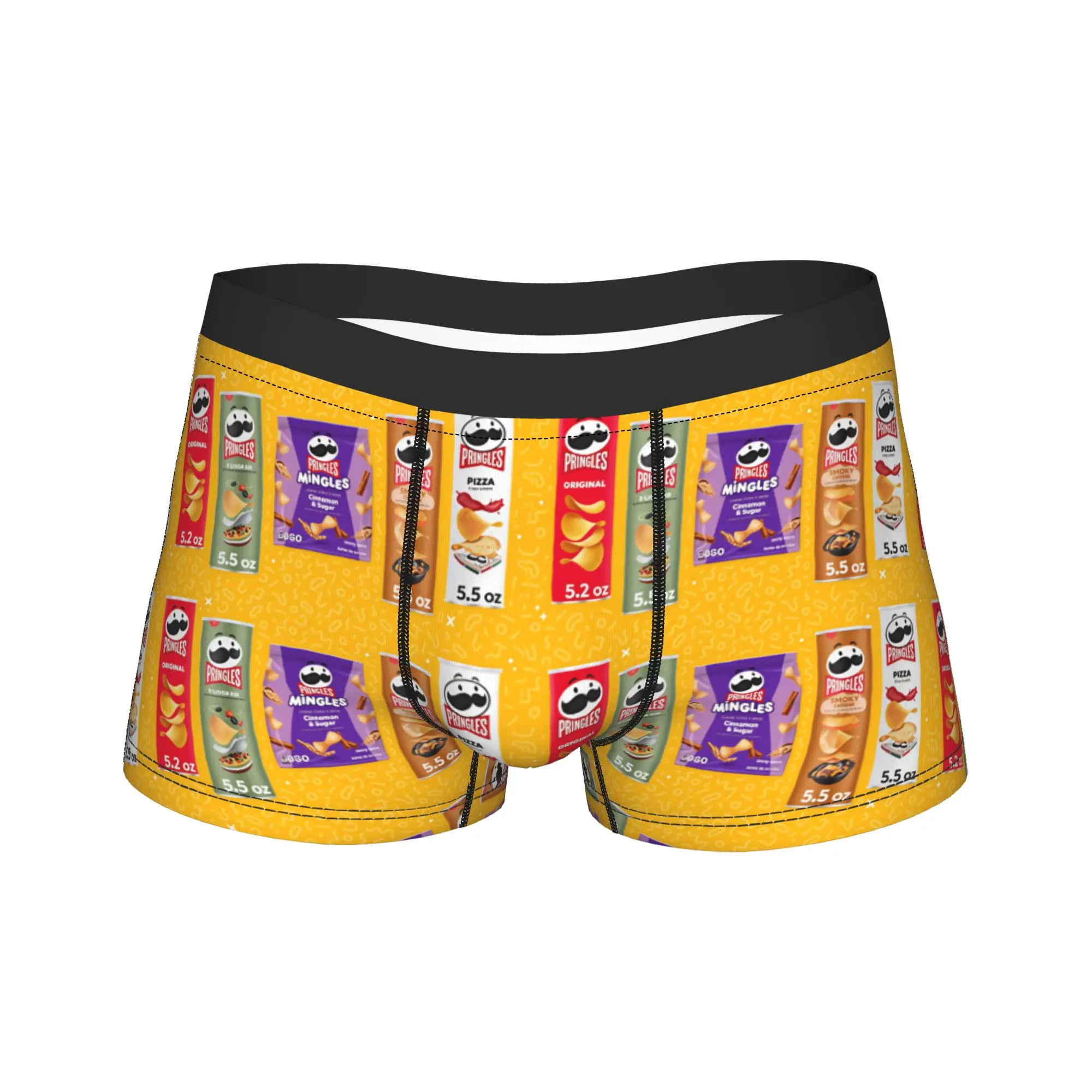 Deliciosas patatas fritas Pringles, ropa interior clásica, calzoncillos tipo bóxer personalizados para hombre, calzoncillos bóxer con bolsa 3D de gran tamaño