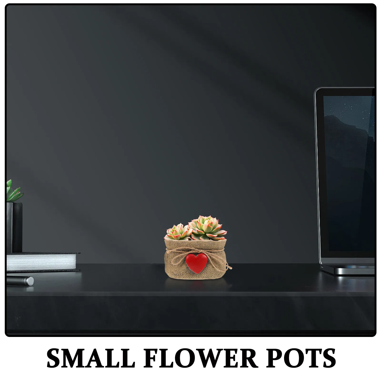 2pcs Stylish Faux Succulent Mini Nursery Pots for Desk, Windowsill & Office – Realistic Plant Decor