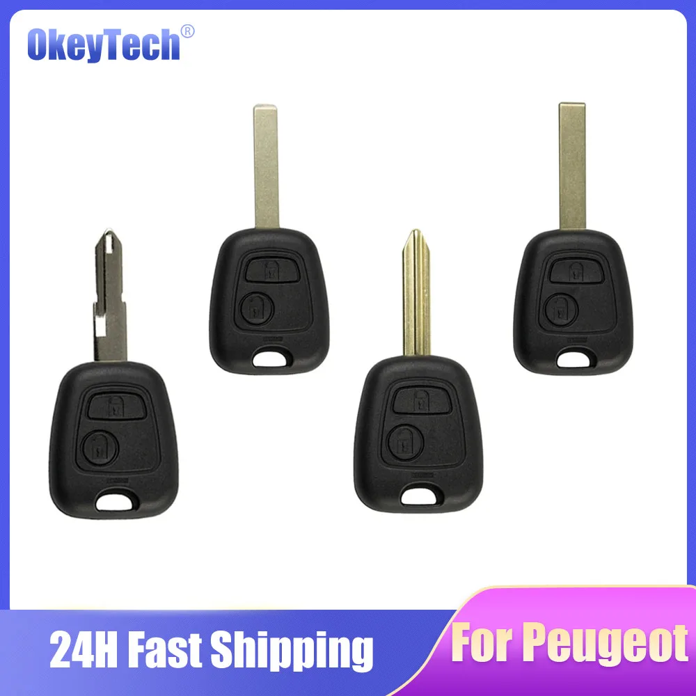 

OkeyTech 2Button For Citroen C1 C4 for Peugeot 106 107 207 307 407 206 306 406 Replacement Remote Key Case Cover Shell Entry Fob