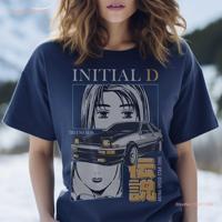 Iconic AE86 Hachiroku T Shirt with Natsu Mogi Initial D Street Racing Team JDM Enthusiasts and Fans of Driving Purity