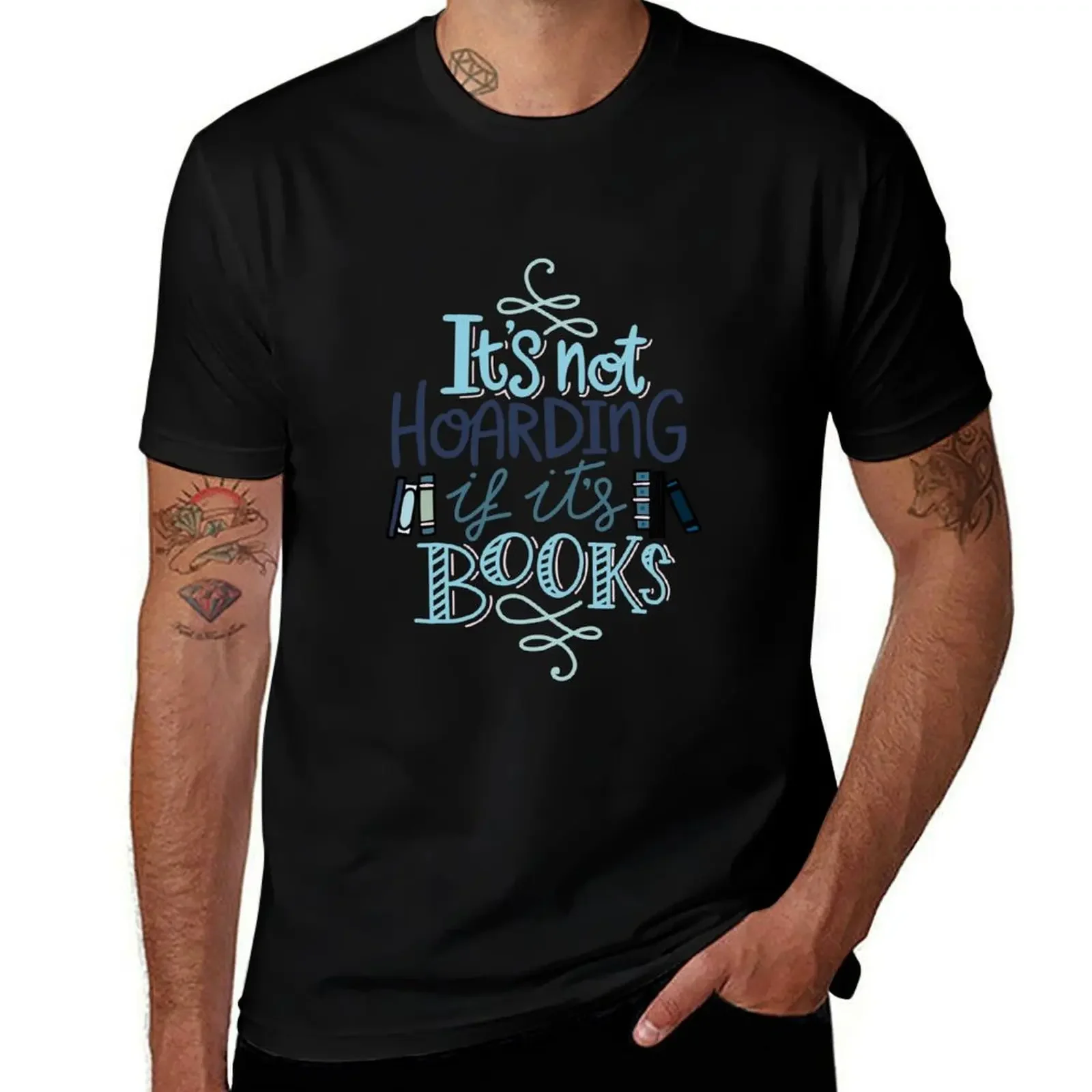 Hoarding Books Blue - Book Nerd T-Shirt cotton graphic tees quick-drying cheap stuff sports fans mens graphic t-shirts funny