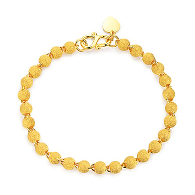 

Тайский серебряный оптовый позолоченный браслет из песочных бусин 6 м, круглый браслет из бисера, гладкий браслет из бисера, подарок, матовый круглый браслет