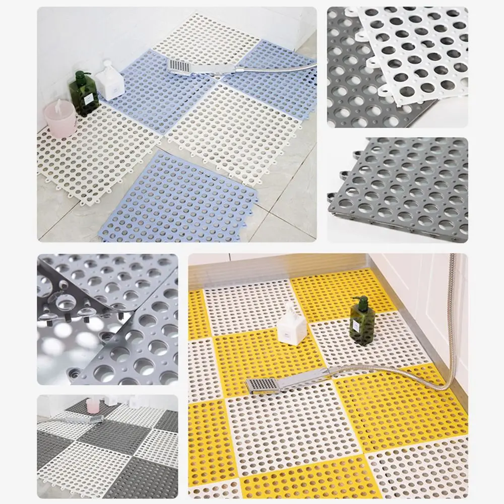 TPE Anti-slip Splice Toilet Ground Mat Bathroom Carpet Pet Cage Floor Mat Rabbit Foot Mat