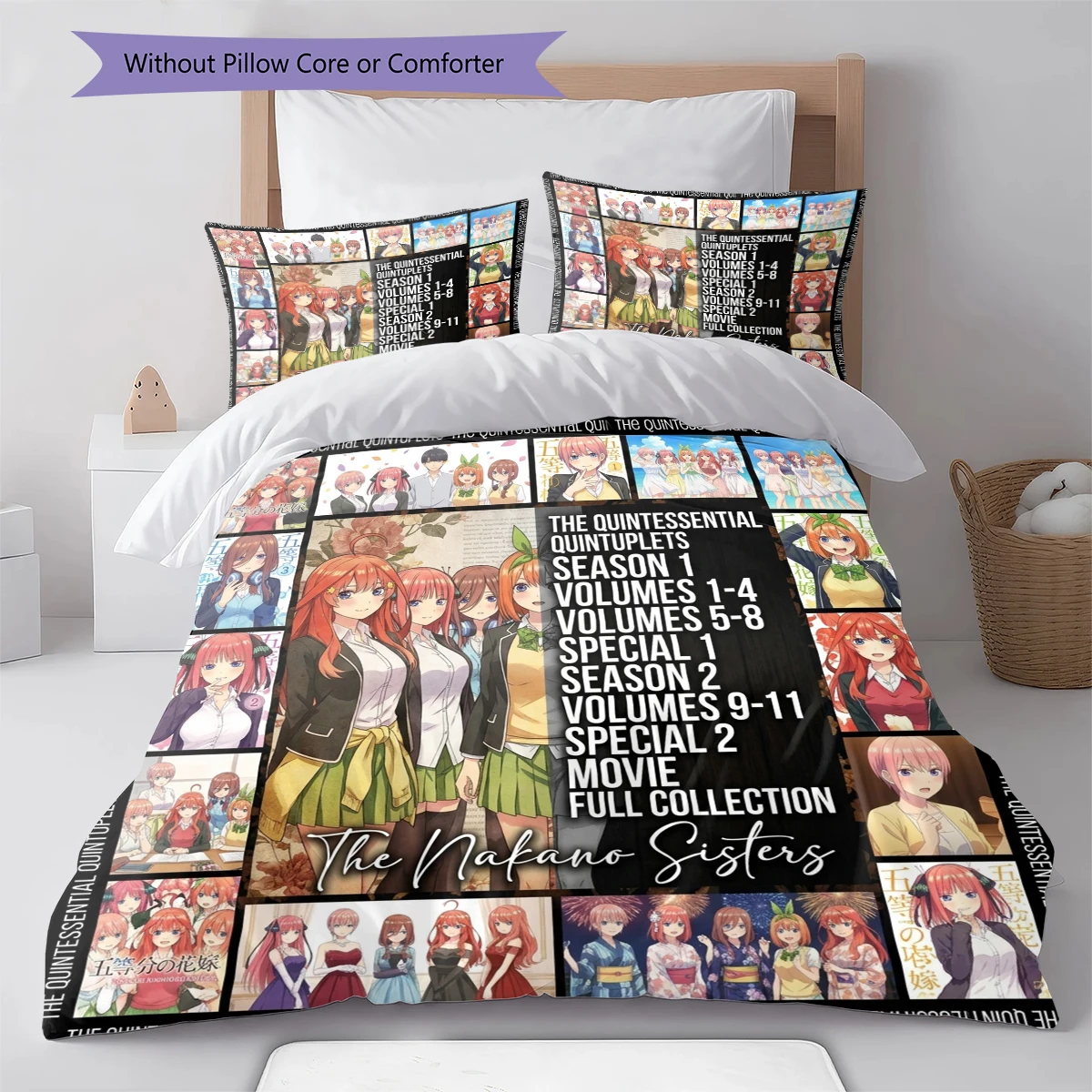 The Quintessential Quintuplets Soft Duvet Cover - Comfortable, Children Bedding Set Gift,Various Sizes -HE68