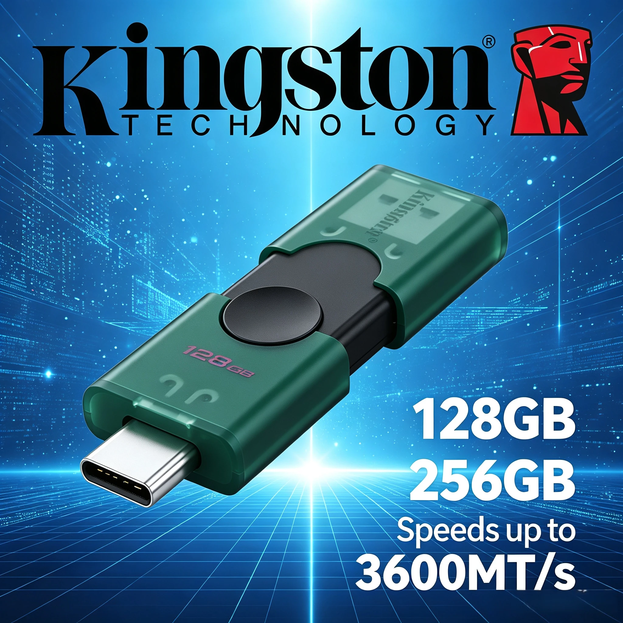 Kingston 256GB 128GB DTDEG2 USB 3.2 Dual Type C A OTG Flash Drive Memory Stick for iPhone 15 16 Original U Disk Pro Max Backup