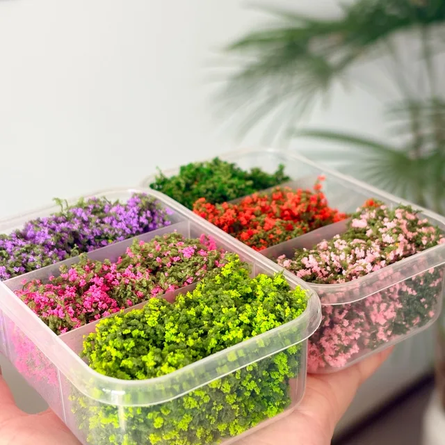 3colors Combination Miniature Model Colorful Flower Vines, Simulation Vine with Storage Box for DIY Mini Model Railway 5