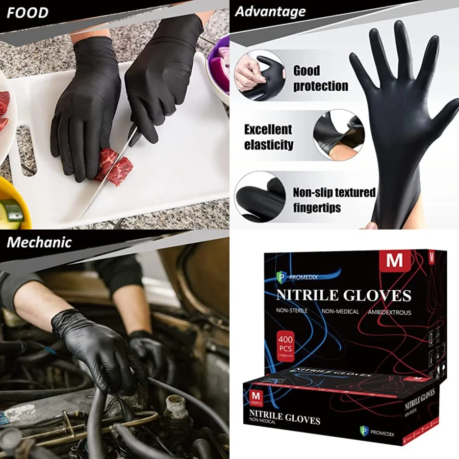 

PROMEDIX P Nitrile Disposable Gloves, 4mil-100 Count, Gloves Disposable Latex Free, Powder Free for Cooking, Household, Food sa