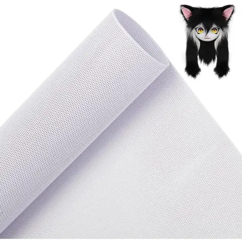 Custom Fursuit Eye Mesh 39x11.8inch White PVC Mesh Net 0.2mm Thick Waterproof Printable Mesh for Furries Cosplay Making Kit