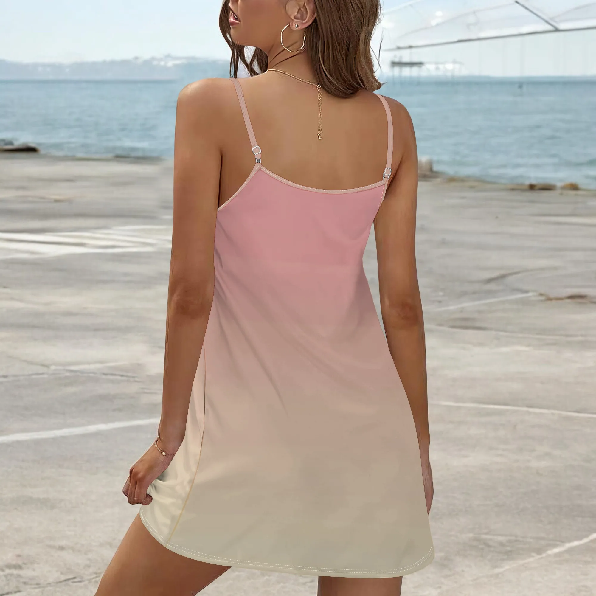 2025 Casualแฟชั่นผู้หญิงอินเทรนด์กระโปรงฤดูร้อนBackless Beach Sundressชุดมินิเซ็กซี่