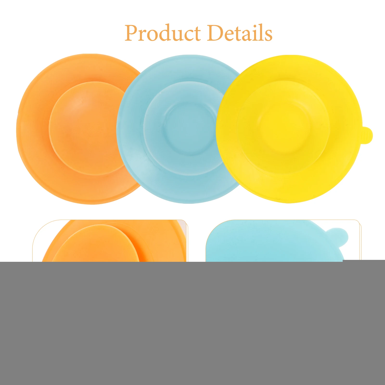 

3 Pcs Suction Cup Placemat Silicone Tableware Pad for Bowls Plates Cups Orange Anti Spill Double Sided Sucker Dish