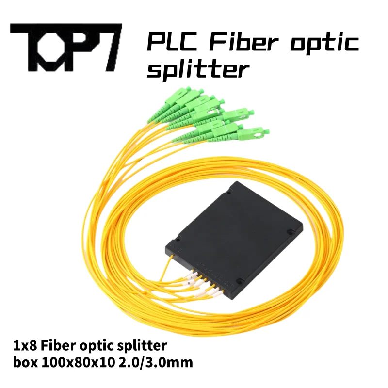 

PLC Fiber Optic Splitter, Single Mode with SC, APC, LC, UPC Connector, 2.0mm, 3.0mm, 1x8