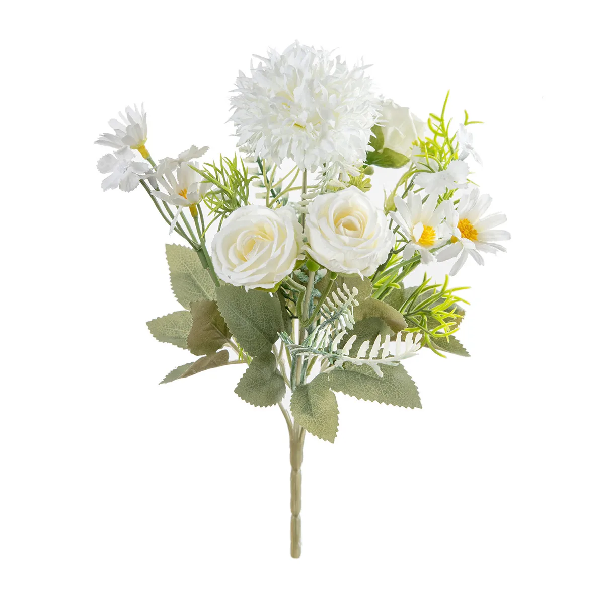 Rosen-Chrysanthemen-Seidenstrauß Künstliche Blumen Hochzeit Zuhause Valentinstag Kranz Gartenbogen DIY-Geschenk Bestseller Brautstrauß – Detail 6