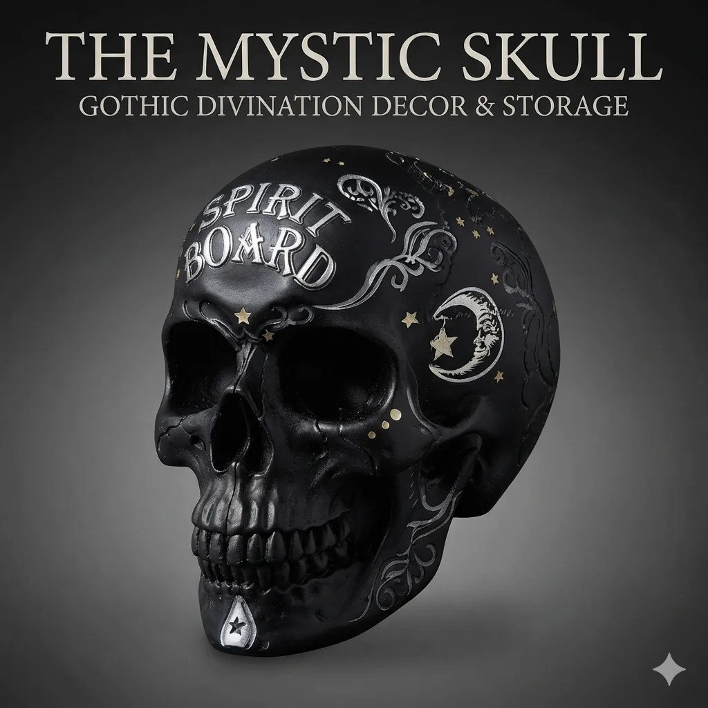 Vintage Resin Skull Head Sculpture, Dracula Text Gothic Horror Home, Wall Decor Halloween Party Prop, Garden Yard Ornament Gift