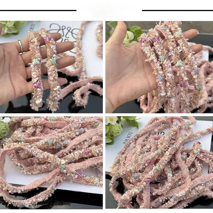 1yard 1.2cm wide DIY clothing,woolen jackets,hats,decorative ribbons lace fabric，small fragrant pink lace ribbon
