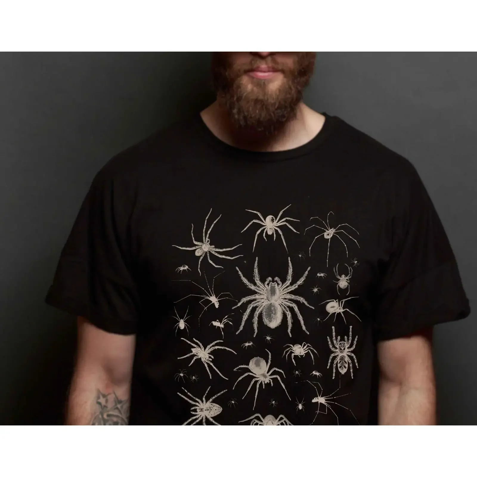 Vintage Spider T Shirt Insect Core Arachnid s Entomology  vintage Washed homme fashion Breathable Unisex graphic streetwear