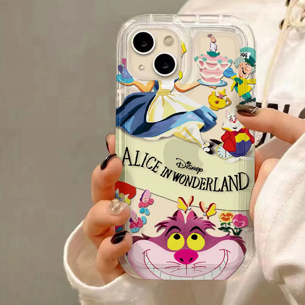 Прозрачный чехол Cute Disney Alice in Wonderlansd для VIVO S15 V20 V21 V23 V23E V25 V27 V27E V29 V40 5G Pro с подушкой безопасности, противоударный чехол