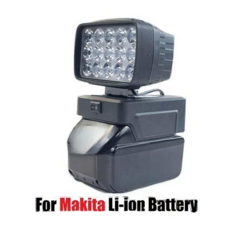 Outdoor lithium-ion battery cordless handheld flashlight emergency floodlight LED light with USB charger and switch Makita