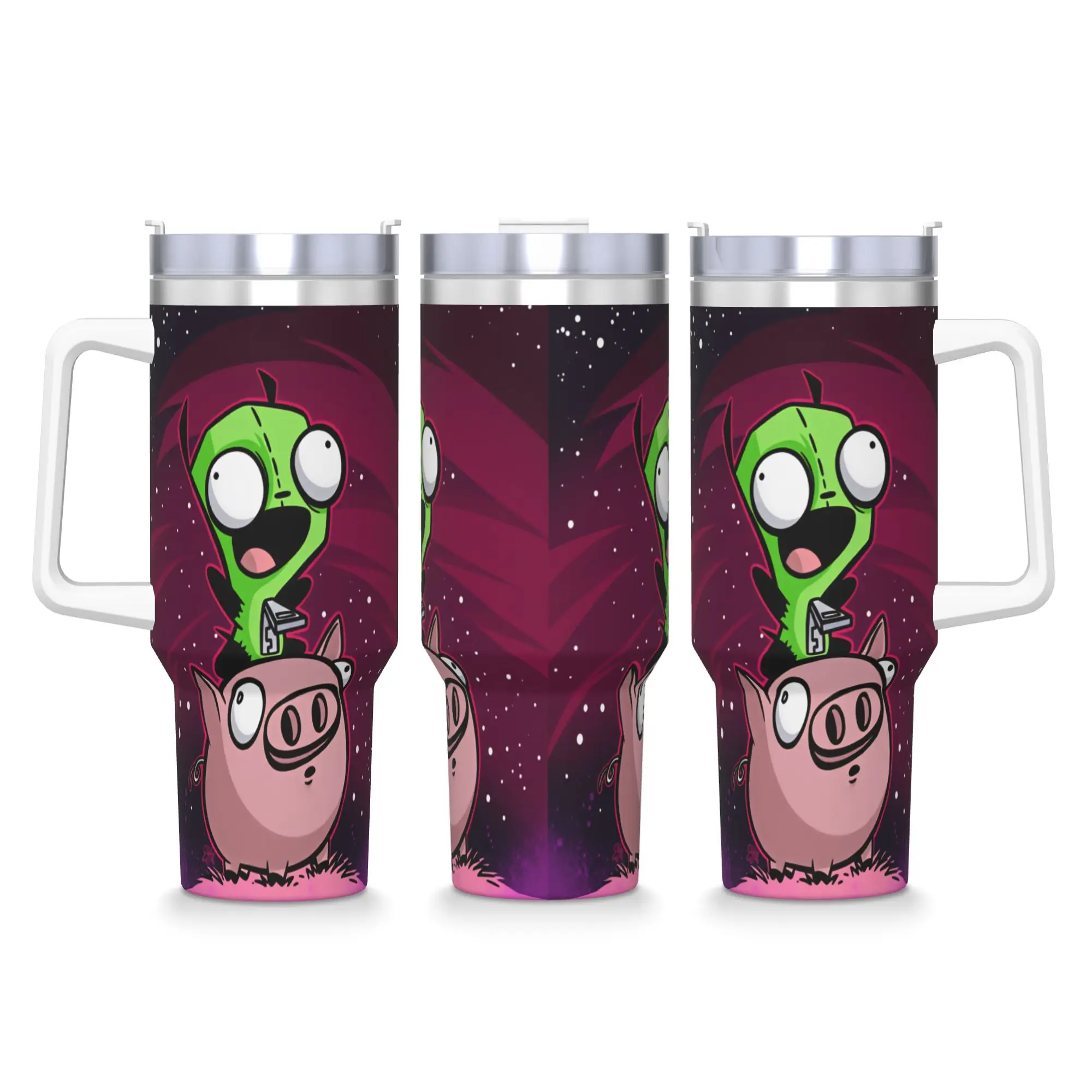 Stainless Steel Tumbler Gir Car Mugs With Straws Invaders Zims Driving Hot Drinks Water Bottle Insulated Large Thermal Mug
