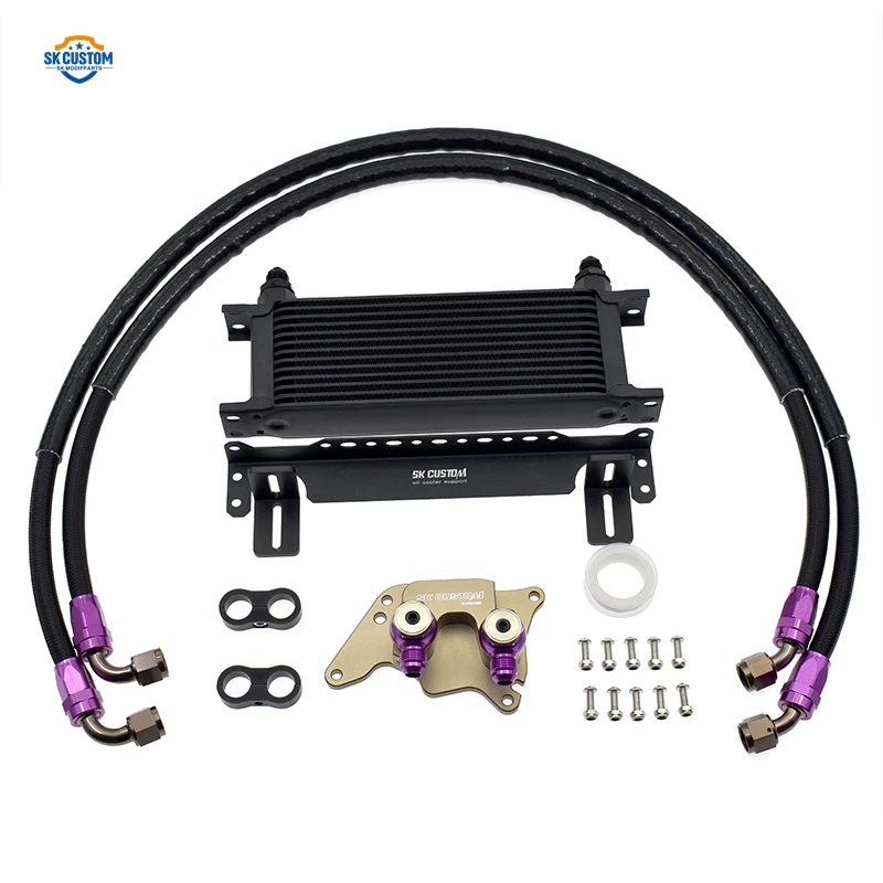 

MSSK CUSTOM 13 Rows Aluminum AN8 Oil Cooler Kit for BMW MINI Cooper R56 N14 N18 1.6T Engine Oil Cooler Radiator Kit