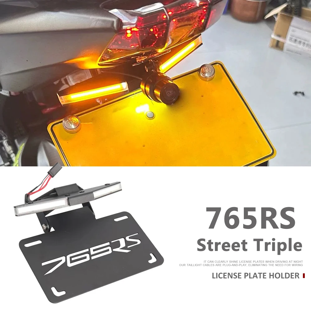 

Motorcycle LED Rear Tail Tidy Fender Eliminator License Plate Holder Bracket 2020-2025 2024 2023 For Street Triple 765RS 765 RS