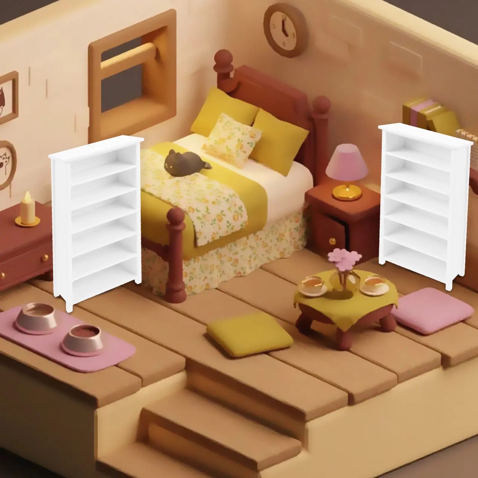 

Миниатюрная книжная полка в масштабе 1:12, деревянная маленькая полка-органайзер, игрушка для детских ролевых игр, мини-мебель, аксессуары для декора кукольного домика