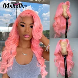 Pink Body Wave Wigs Human Hair Colored Human Hair 13x6 Lace Frontal Wig For Women Brazilian Human Hair Wigs Preplucked Wigs