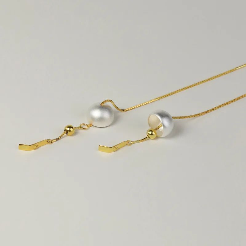 Miracle Sterling Silver 925 Original Selection Summer Scenery Japanese Edo Style Wind Chime  Earrings Ear Thread Fun Bell