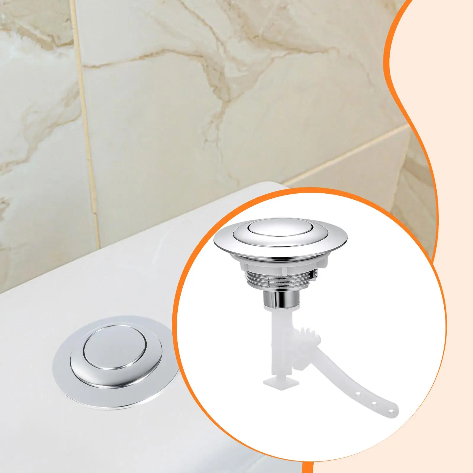 

Single Push Toilet Flushing Button Universal 40mm 50mm 60mm Toilet Water Tank Button