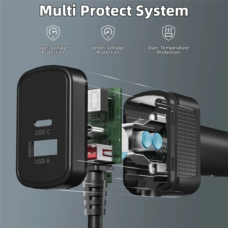 

For Starlink Mini Power Cable 100W 12V-24V Cigarrete Lighter Adapter To DC Power Cable With USB Type-C Port &Voltmeter