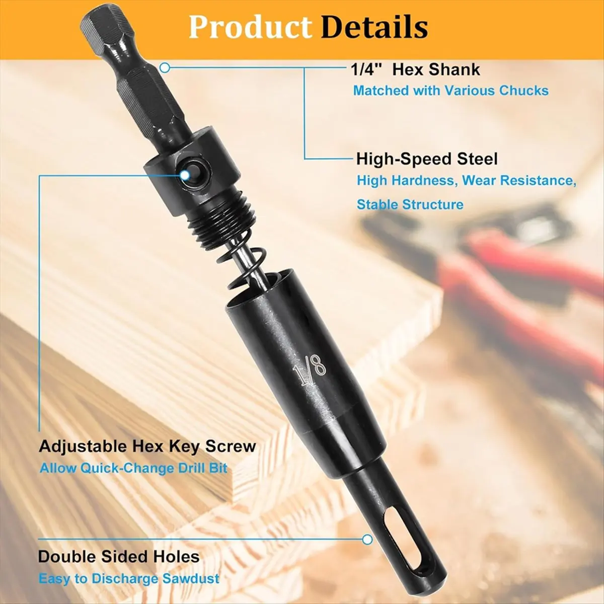 Top Sale 3 PCS Self Centering Drill Bit Set 3/32inch, 7/64inch,1/8inch, Bit,Self-Centering Hinge Drill Bit