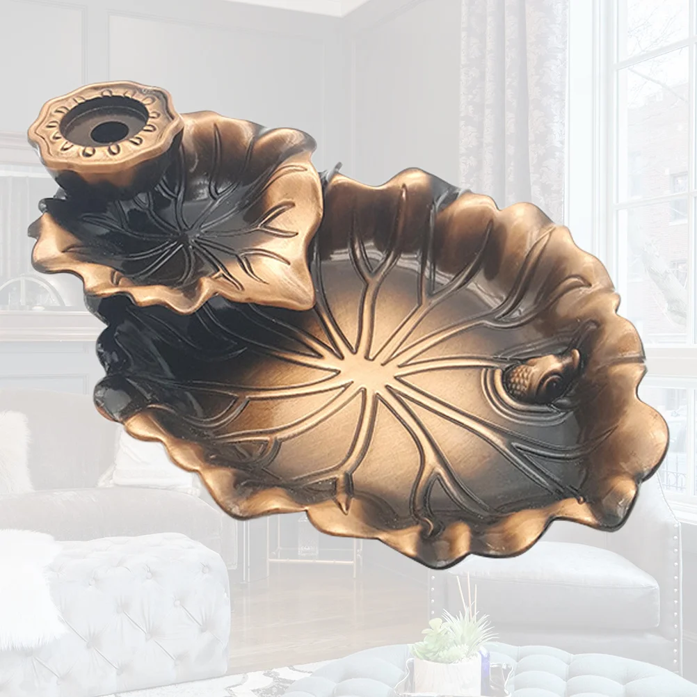 

1Pcs Classic Alloy Lotus Leaf Backflow Incense Burner Chinese Style Zen Decoration Home Meditation Yoga Room