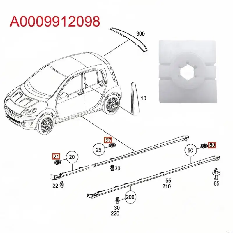 M76E 100Pcs Weiße Auto Panel Retainer Clips Befestigung Für Fahrzeug Teile 0009912098 – Detail 5