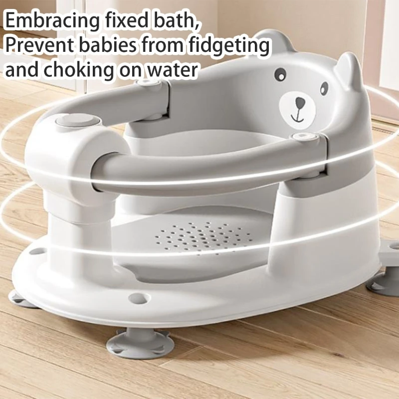 Q81A Infant Bath Chair for Baby Sitting Up Nonslip Toddler Tub Bathing Chair Shower Stool Comfort with Strong Suction Cups