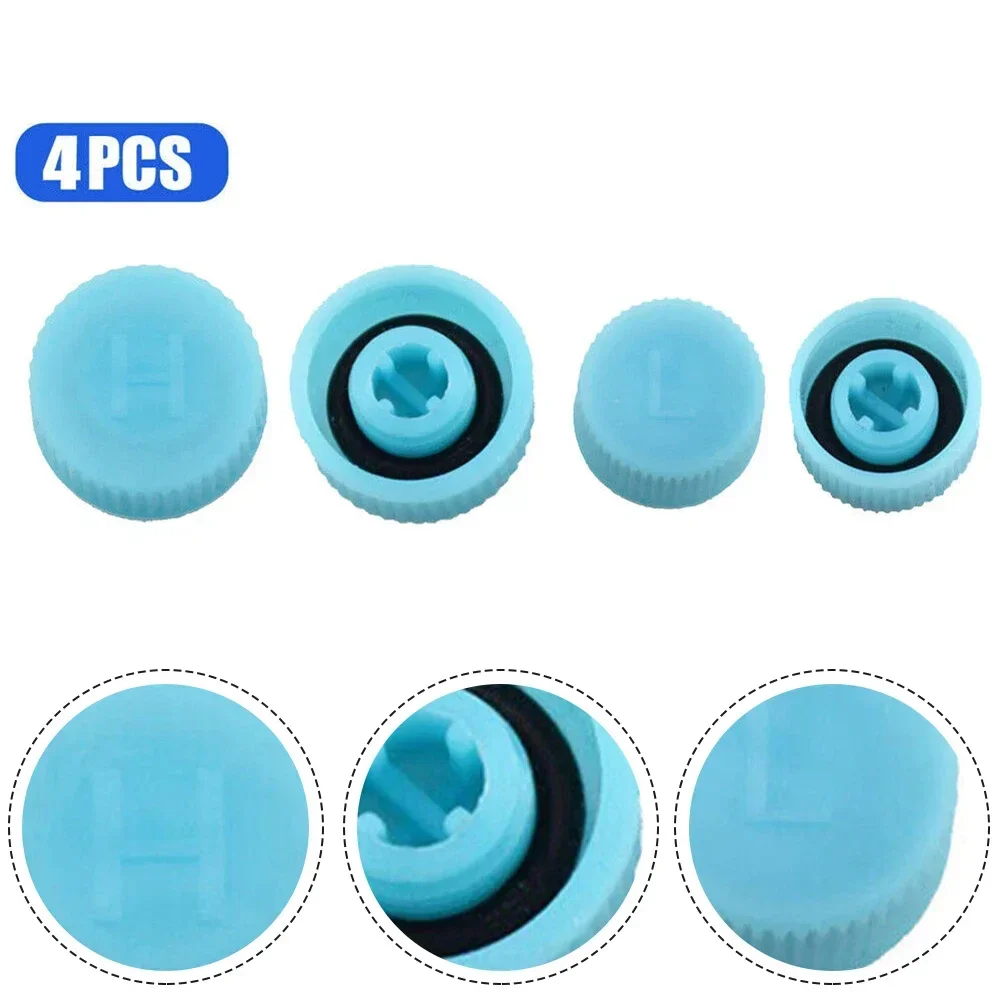 4/2pcs Cap High And Low Pressure AC A/C Cap System Valve Air Conditioning Service For 99% Of Cars With R134a Or R12.