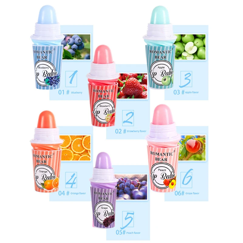 6 Colors Ice Cream Lip Oil Balm Vegetable Lip Gloss Waterproof Lasting Makeup Liquid Lipstick Sweet Red Lip Tint Skin Care