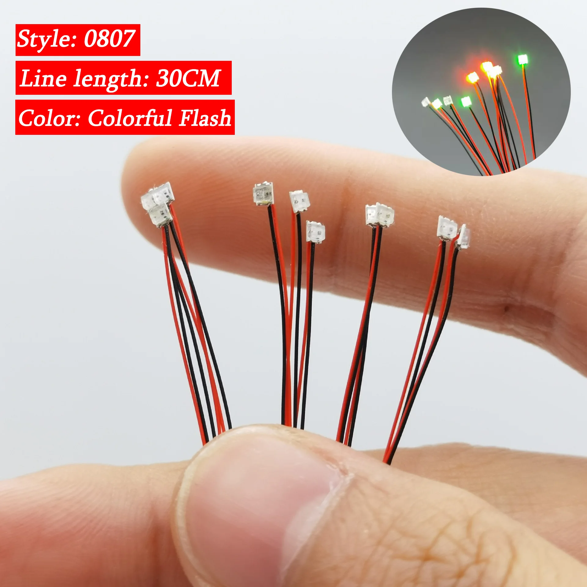 0807 Flashing Led Lights Micro Scene Lighting Materials Modification Car/Robot Small Lamp Model Kits Diorama Accessories