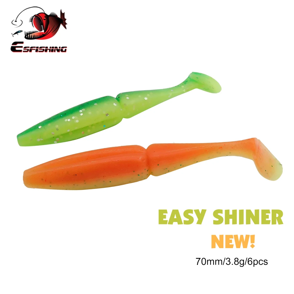 

ESFISHING рыболовные приманки Easy Shiner Shad 7 см 6 шт. мягкая пластиковая приманка для окуня и щуки