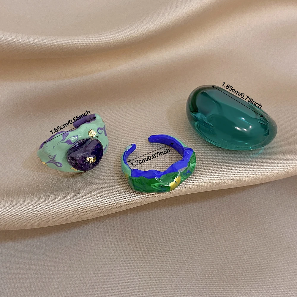 AENSOA Conjunto de Anéis de Re - Resin Art Gift For Wedding avaliação e preço