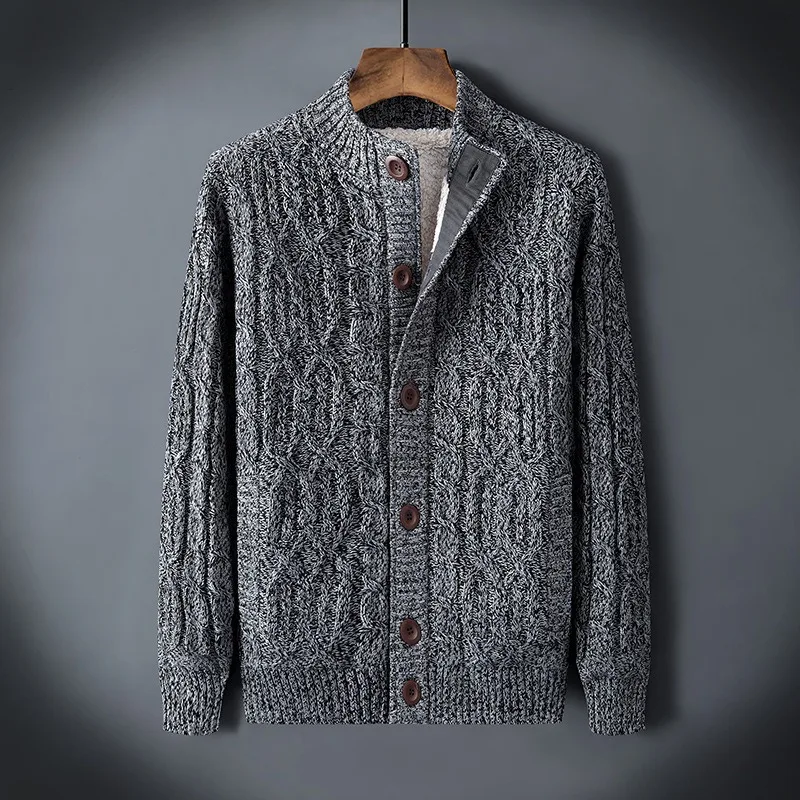 Winter Cardigan Male Thicken Warm Wool Cashmere Winter Coats Sweater Men Clothing 2024 New knitted sweater Outwear