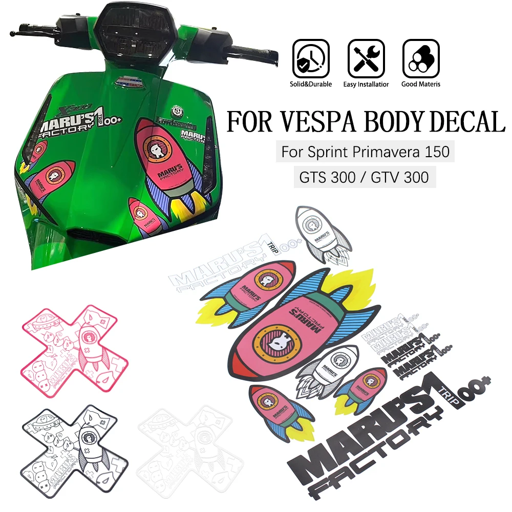 

Motorcycle Vinyl Decal Sport Sticker Accessories Waterproof Decoration For Vespa GTS300 GTV300 Sprint150 Primavera150