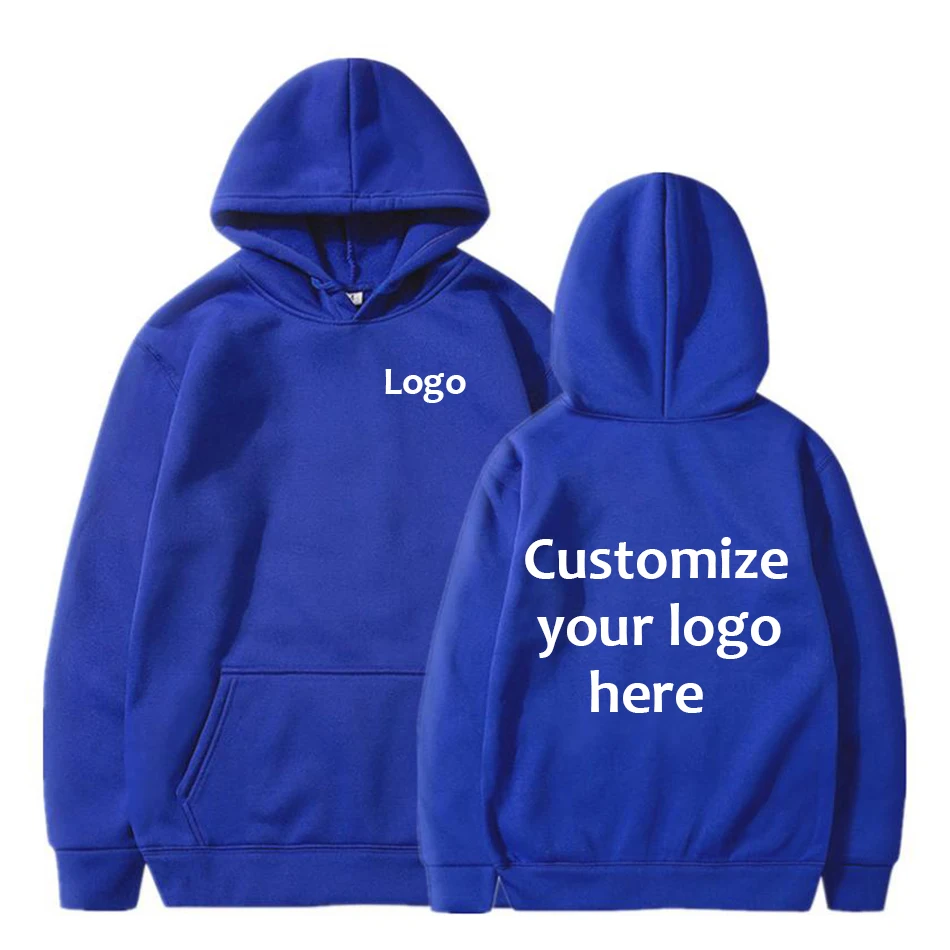 2024 Men\'s custom hooded sportswear with text image printing of couple friend and family logos casual sweater style