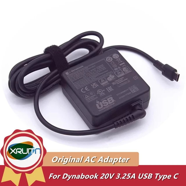 Original PA5352U-1ACA 65W 20V 3.25A USB-C Type C Laptop AC Adapter Charger  For Toshiba DYNABOOK Power Supply PA5352E-1AC3 - AliExpress